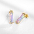 wholesale S925 Silver Geometric Iridescent Synthetic Opal Exquisite Earrings, Light Luxury INS Niche High-End-0-1