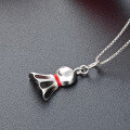 wholesale Silver small ghost necklace women's minimalist collarbone chain niche unique cute cartoon playful pendant Halloween hip-hop accessory-0-3