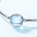 wholesale S925 Sterling Silver Fashion Minimalist Geometric Sky Blue Topaz Bracelet for Women, Niche Luxury Style Jewelry Wholesale-0-2