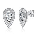 wholesale 18K Gold Plated S925 Silver 4*6mm Teardrop Full Moissanite Stud Earrings Messi Card Same Style-0-4