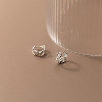 wholesale S925 Sterling Silver Forest-style Sweet and Simple Line Hollow-out Ear Clasp Fashionable and Unique Temperament Ear Jewelry G9897-S925 silver pair 925 silver