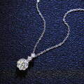 925 Sterling Silver 1-Carat Moissanite Snowflake Pendant Necklace-0-0