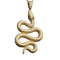 wholesale S925 Sterling Silver Red Elk All-Over Spiritual Snake Necklace for Women, Vintage Gold-Toned Exaggerated Serpent Collarbone Chain-0-4