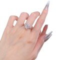 wholesale 925 Sterling Silver High-Carbon Diamond Ice-Cut 8*12 Pigeon EggIns Style Ring for Women-0-4