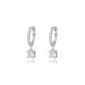 wholesale S925 Sterling Silver Light Luxury Geometric Teardrop Zircon Earrings With Short Tassels-0-7