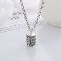 wholesale S925 sterling silver retro antique ethnic-style finely carved lotus openable gau box pendant necklace-0-3