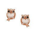 wholesale S925 Sterling Silver Minimalist Korean Japanese Style Hypoallergenic Owl Stud Earrings for Women, Versatile Small Chanel-inspired Wholesale-0-4