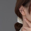 wholesale S925 Silver Korean Style Double Layer Chain Ear Clip for Women, Twist Simple Summer Ear Accessories G9421-0-0