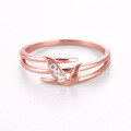 wholesale 18K gold, AU750 white gold, 14K rose gold diamond-embedded ring, paired branch design jewelry, matching rings-0-3