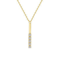 wholesale 9K Gold Japanese Spring Minimalist Luxury Style Line 5A Zircon Necklace-zircon necklace