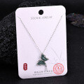 Metal Alloy Crystal Butterfly Necklace and Earring Set-0-13