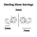 wholesale 925 Sterling Silver Star And Pearl Stud Earrings For Women -0-5