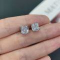 wholesale S925 Sterling Silver Commuting Everyday Square Moissanite Eagle Claw Earrings 06/15/2/25ct In Stock-0-2