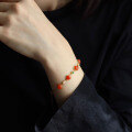 wholesale S925 Silver Natural River-Ice Cherry Red Hetian Jade Bracelet with Southern Red Agate, Versatile and Minimalist Hand Accessory-0-3