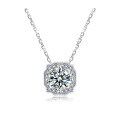 S925 Silver Cross-Border Star Moissanite Pendant Necklace-0-3