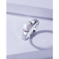 wholesale S925 Sterling Silver Freshwater Pearl Ring for Women, Light Luxury Fashion Niche Design Summer Fresh Adjustable Ring-0-0