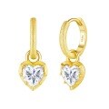 925 Silver Gold Heart 1ct Moissanite Stud Earrings-0-3