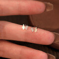 wholesale 925 Pure Silver Minimalist Christmas Tree Asymmetric Versatile Stud Earrings For Girls Wholesale-0-3