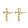 925 Silver Cross Earrings Women's Fashion D Color Moissanite Hip Hop American Style-0-3