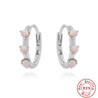 wholesale S925 Sterling Silver Triple-Layer Diamond and Opal Ear Cuff with a minimalist, high-end feel-Gold 925 silver