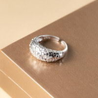 wholesale S925 Sterling Silver Fresh and Sweet Ins Style Niche Design Exquisite Bubble Ring R02544-S925 silver ring Adjustable opening