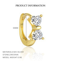 wholesale S925 Sterling Silver Rhinestone Light Luxury Earrings Set, Ultra Sparkling And Minimalist For Women-E4806-Gold/Single 925 Silver