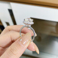 wholesale PT950 Platinum Plated 925 Sterling Silver HW Style Ring 15/3/5 Carat Moissanite D Color Ring Wholesale-0-1