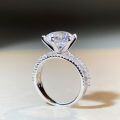 wholesale S925 Sterling Silver 5ct Moissanite Ring for Women D Color Moissanite VVS1-0-3