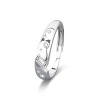Sterling Silver Moissanite Couple Rings, Minimalist High-End Simulated Diamond Matching Bands Original Design Jewelry.-Fallen Stars Men's Ring (Platinum Gold)  Open-face 20-point Moissanite (rectangular 2*4mm)