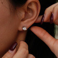 S925 Silver Heart Moissanite Stud Earrings Source Factory-0-2