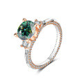 wholesale S925 Sterling Silver & Rose Gold 2ct Moissanite Ring for Women, High-End Silver Jewelry, Mosanit Accessories-0-2
