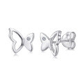 wholesale S925 Sterling Silver Hot-Selling Cross-Border Original New European and American Hollow Minimalist Butterfly Ear Studs for Women Drop Shipping Wholesale Ear Jewelry-0-0