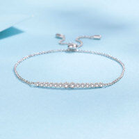 wholesale S925 Sterling Silver Minimalist Modern Vibrant Niche Versatile Ins-Style Festive Champagne Gold Moissanite Bracelet for Girlfriend-24 points Moissanite>925 silver