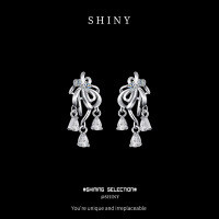 Sterling Silver Firework Tassel Earrings with Zirconia-S925 Sterling Silver + Zircon  925 Silver