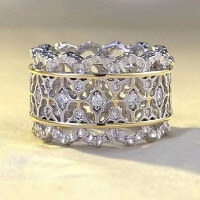 wholesale [925 Sterling Silver] Zhuo Zhifan New European and American Italian Craftsmanship Court Retro Lace Ring, Fashion Versatile Style-R642 Gold 7