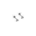 wholesale S925 Sterling Silver Minimalist Micro-Paved Star and Moon Stud Earrings for Sleeping Without Removal-0-8
