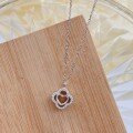 wholesale S925 Sterling Silver Maker's Four-Leaf Clover Full Diamond Hollow-Out Heart Pendant Necklace, Fashionable Minimalist Niche Design Collarbone Chain-0-0