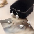 wholesale S925 Sterling Silver Vintage Teardrop Pearl Earrings for Women, High-End Elegant Ear Accessories with Unique Design-0-1