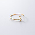 wholesale 925 Sterling Silver Minimalist Diamond Inlaid Open Ring Sweet Mini Adjustable Knuckle Ring R00008-0-2