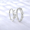 wholesale S925 Sterling Silver The Little Prince Rose Couple Rings, Unisex Matching Bands with Unique Design, Valentine's Day Gift-0-1