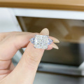 wholesale S925 Sterling Silver Ring for Women with 5-Carat Zircon Square Ice Flower Cut High Carbon Diamond, Live Streaming Same Style High-End Feeling Diamond Ring-0-11