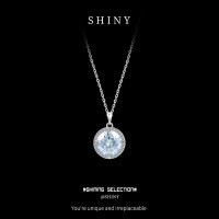 Sterling Silver 2-Carat Moissanite Necklace, Elegant Versatile Collarbone Chain, Tarnish-Free, TikTok Viral Item.-S925 sterling silver with a 2-carat blue moissanite