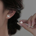 wholesale Sterling Silver S925 Korean-style Bow Ear Cuff, Sweet And Fresh Screw Hollow Filigree Ear Pin Jewelry-0-4