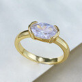 wholesale S925 Sterling Silver 6*8 Oval Zircon High-End Gold-Plated Fashion Ring for Women, Popular on Xiaohongshu for Live Streaming Sales-0-2