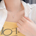 wholesale 925 Sterling Silver Korean Ins Minimalist Cone Geometric Pendant Collarbone Chain with an Advanced Feel-0-3
