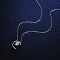 925 Sterling Silver Pendant with 05ct Moissanite Necklace, Classic Moon Design-0-4