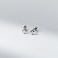 wholesale S925 Sterling Silver Round Bead Threaded Ear Studs Ins Style Minimalist Design Ear Piercing Jewelry M04345-0-5