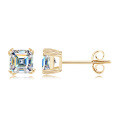 Sterling Silver Square Moissanite Stud Earrings for Women-0-3