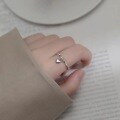 wholesale S925 Sterling Silver Retro Ring Women's Korean Style Personality Thai Silver Geometric Heart Light Bead Openable Hand Jewelry-0-2
