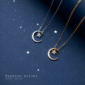 wholesale Sterling Silver Forest-style Star Moon Sweet Necklace for Women, Small and Fresh Korean Version Simple Elegant Collarbone Chain D7026-0-3